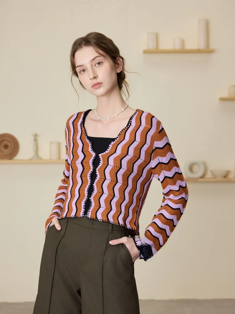MSLAN ฤดูใบไม้ผลิ ort Hollow out ถักเสื้อสเวตเตอร์ถักผู้หญิง Slim Fit Top MEAA2306 Faionable อเนกประสงค์สุภาพสตรีเสื้อถัก