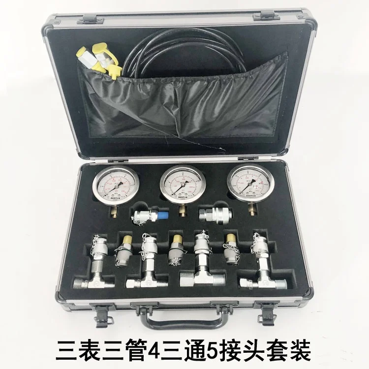 Excavator Hydraulic Oil Pressure Gauge Test Pressure Detector Pilot Pump Combination Instrument