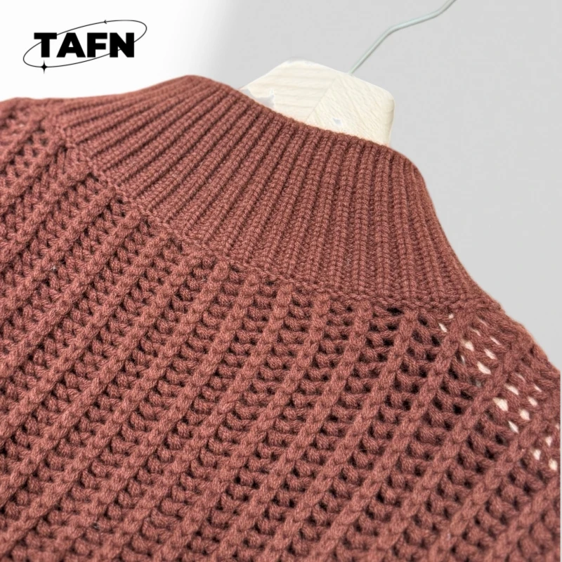 Klasyczny sweter damski z dekoltem w serek, miękka mieszanka wełny zapewniająca ciepło i komfort, sweter damski z miękkiej dzianiny w warkocz, przytulny i niezwykły AI0321