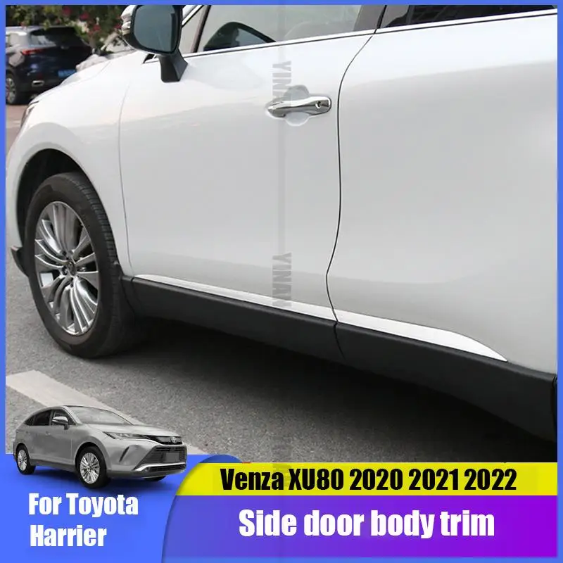 For Toyota Harrier Venza XU80 2020 2021 2022 Body Stainless Steel Door Edge Trim Cover Exterior Modified Car Accessories