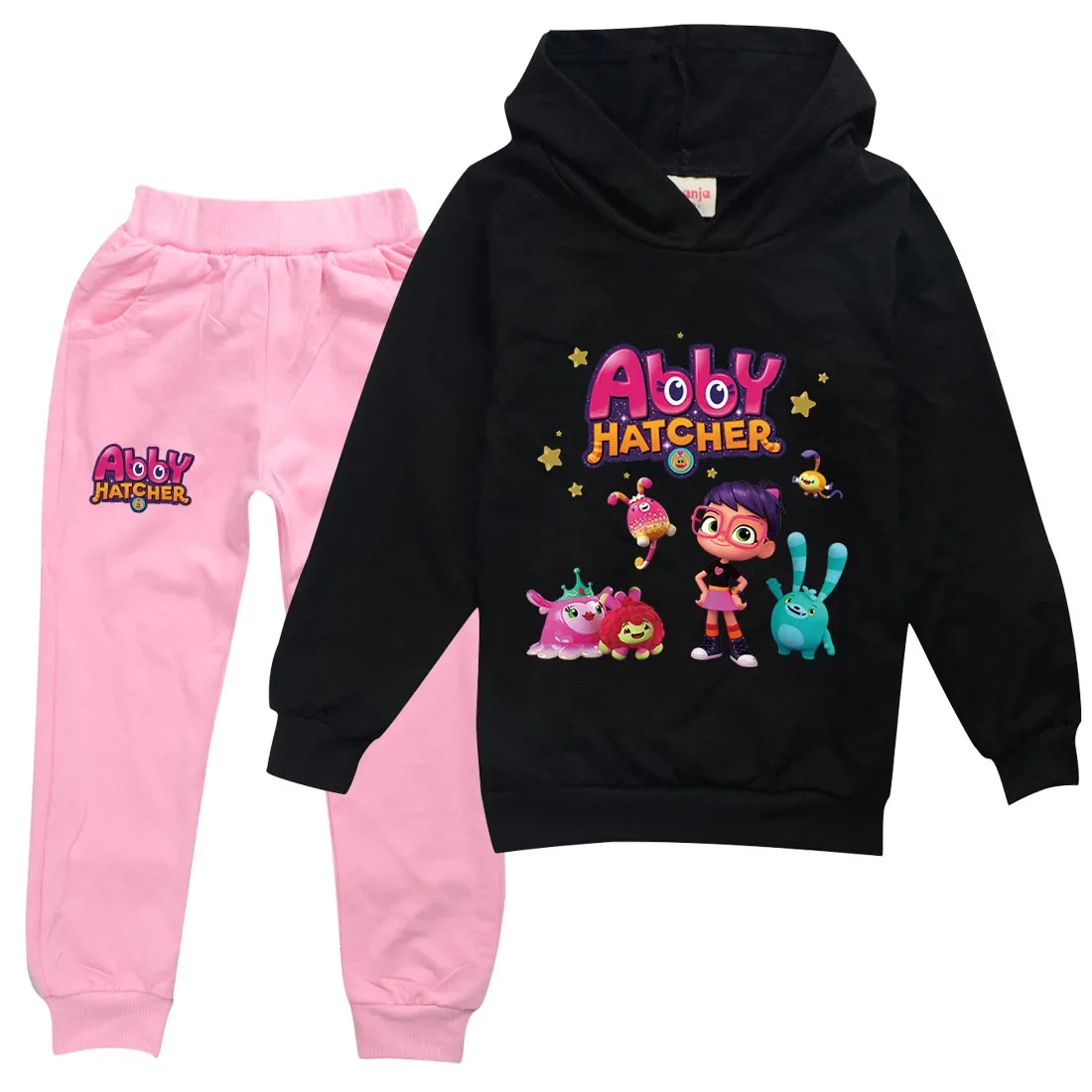 Abby Hatcher Hoodie Kids Hooded Sweatshirt + Jogging Pants 2pcs Sets Boys Cartoon Clothes Teenager Girls Casual Outifts