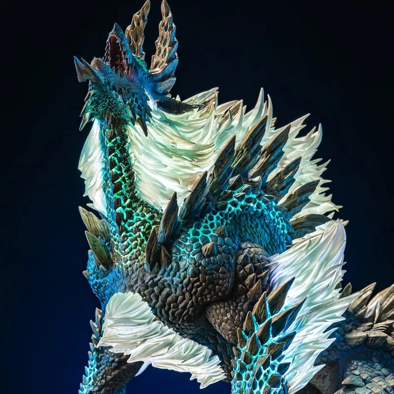 Monster Hunter World Thunder Wolf Dragon Luminous Scene Figure Anime Statue Ornament Gk Game Monster Oversized Model Boys Gift