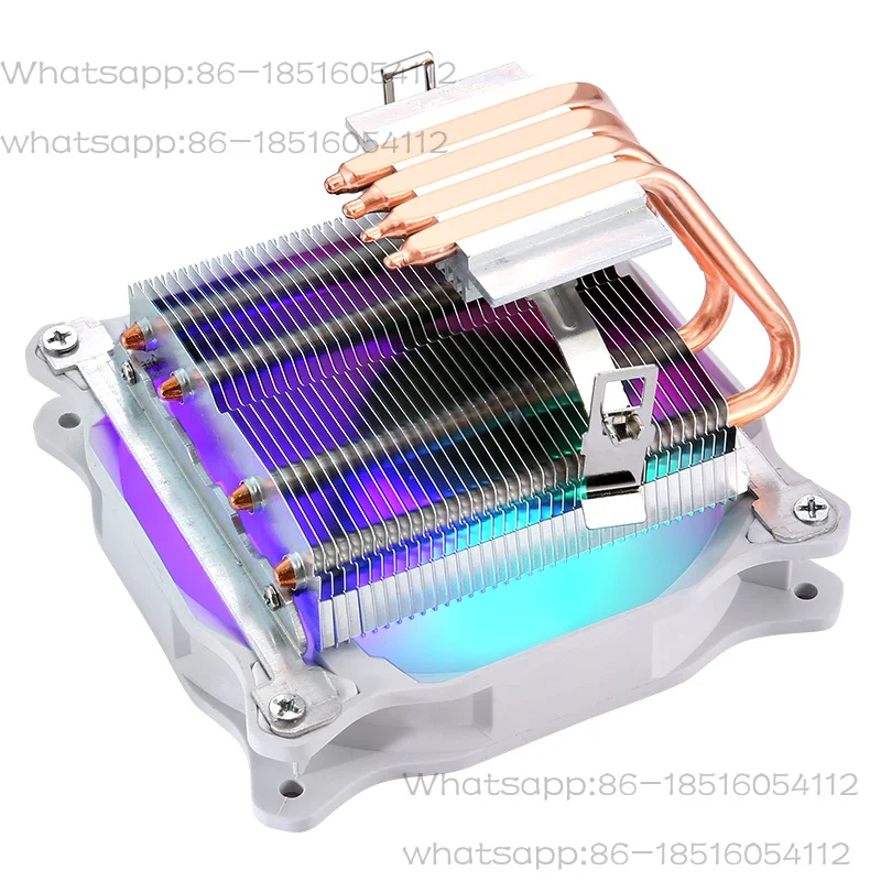 4 heat pipe down-pressed 12th generation i5cpu radiator 12cm white luminous 1155 fan b85 silent lga1200