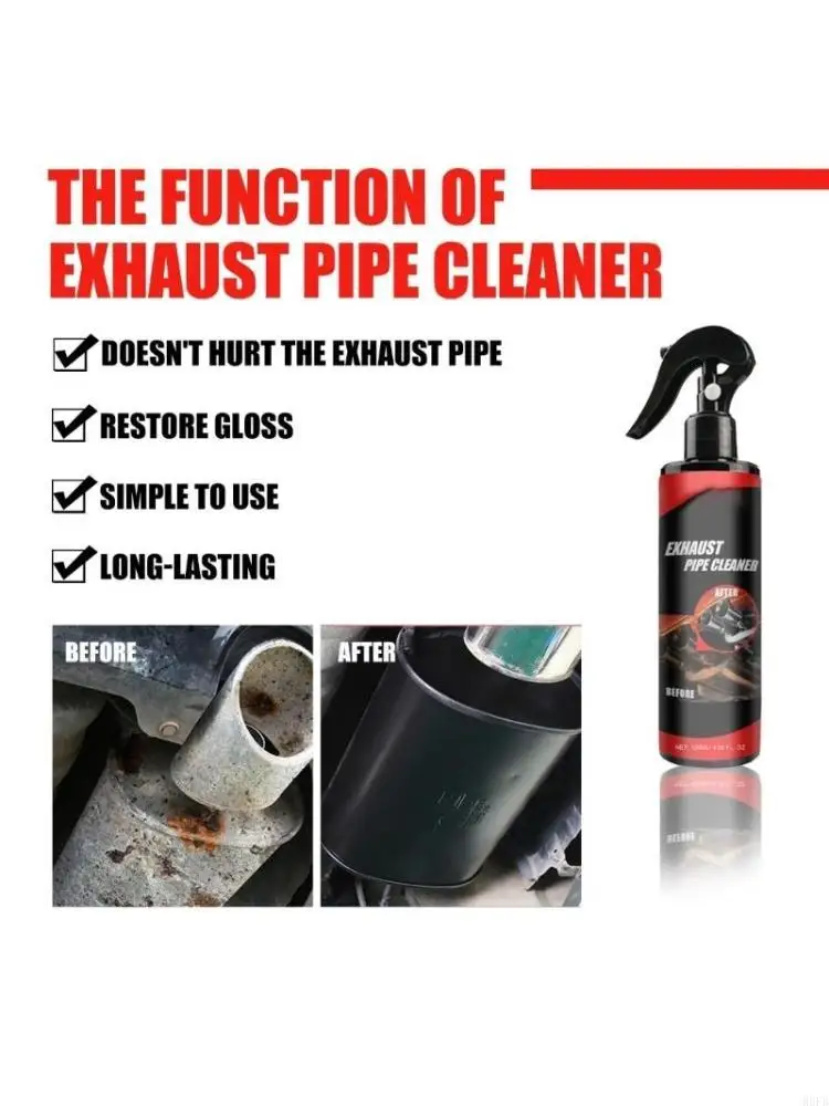 

Anti Rusts Exhaust Pipe Cleaner Sprays with Tool to & Prevent Corrosion Easy to Use for Car & Motorcycles R6FB