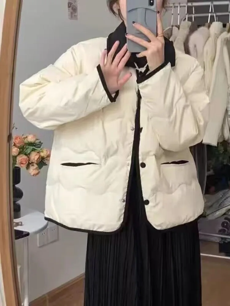 

Легкая хлопковая пуховая куртка, женская зимняя универсальная куртка небольшого размера с вельветовым воротником, цветная верхняя одежда Blo