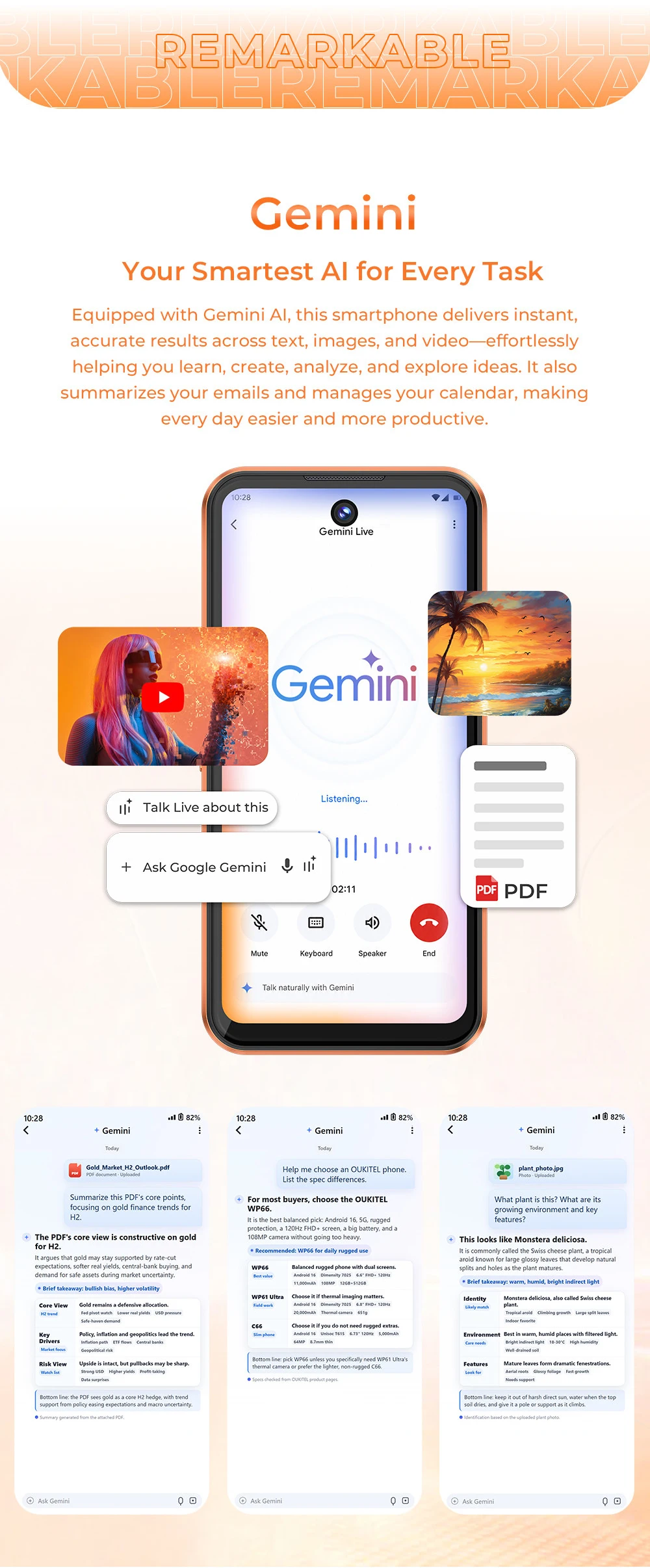 OUKITEL C26 Mini Smartphone, Ultra Compact 4" Mini Display, Up to 12GB RAM (3+9) +32GB ROM, Massive 2300mAh Battery, Android 16, Gemini AI, Small Pocket Mini Mobile Phone, Stay Light Stay Connected