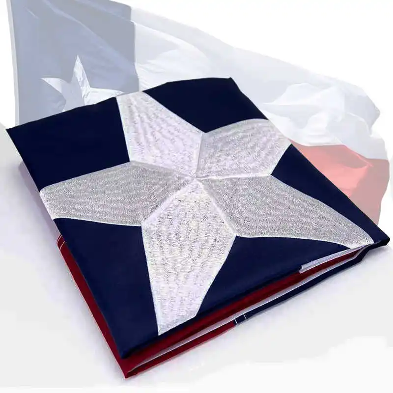 

Embroidered American Texas Flag USA Banner 3x5 Ft Durable Waterproof 90x150cm Stitched Oxford Fabric Brass Grommets Home Outdoor