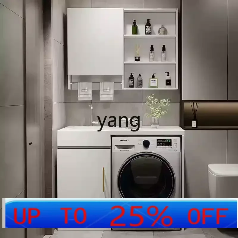 LH small apartment balcony washing machine hand basin integrated bathroom cabinet combination simple washbasin