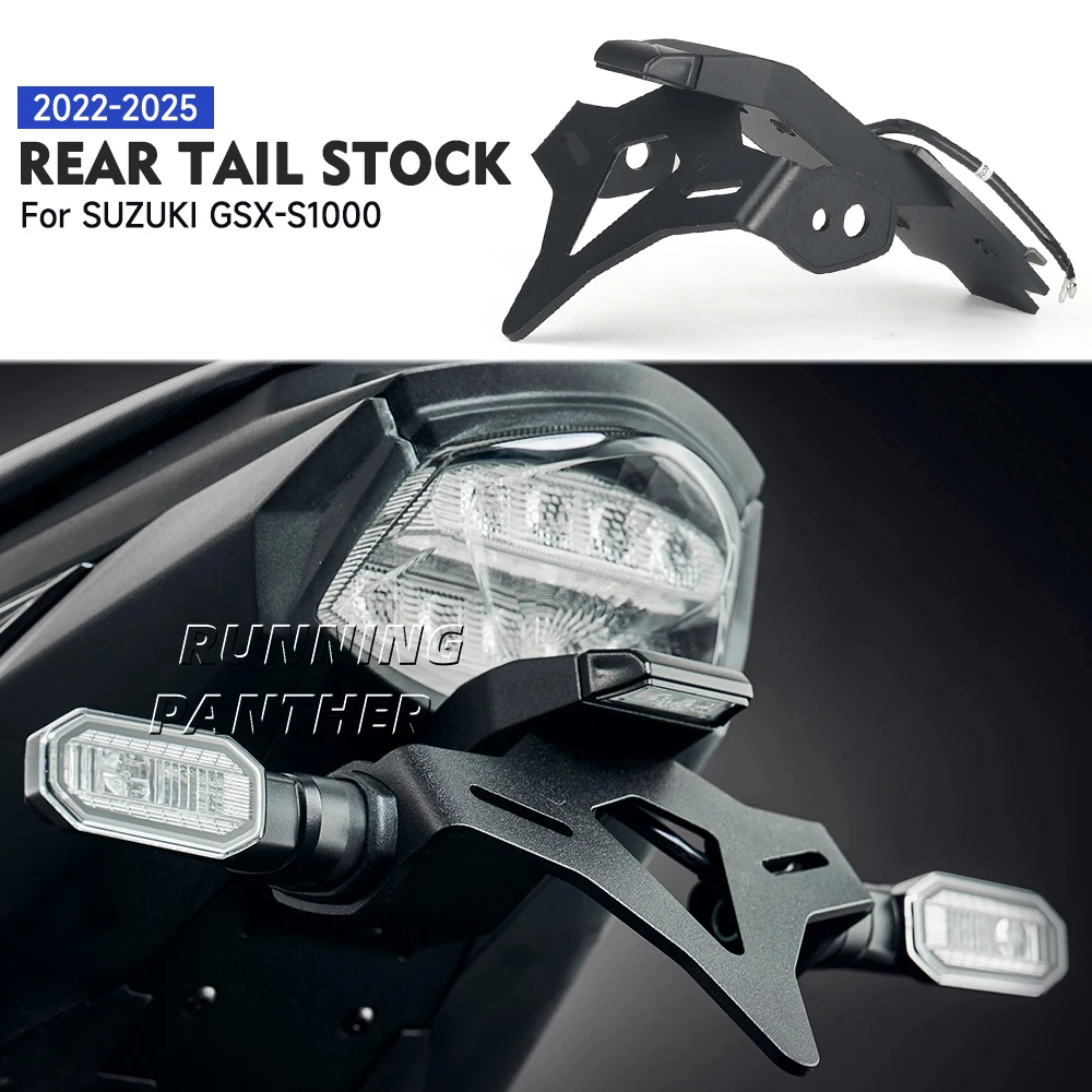 

Motorcycle License Plate Holder For Suzuki GSX-S1000 GSXS1000 2022-2025 Rear Short Tail Stock Tidy Tailstock Bracket LED Light