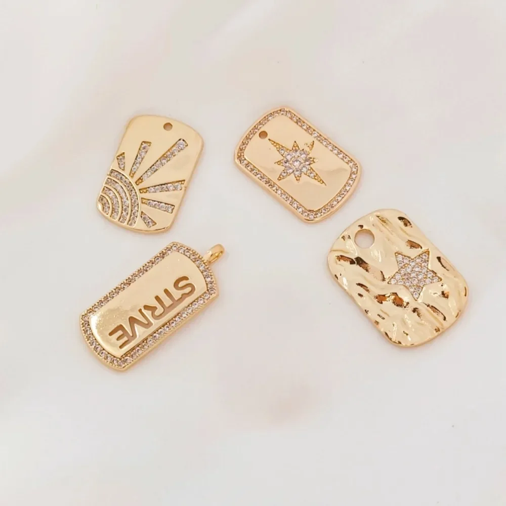 

Accessory 14K Zircon Sun Hexagram Five-pointed Star Letter Pendant, DIY Handmade Pendant