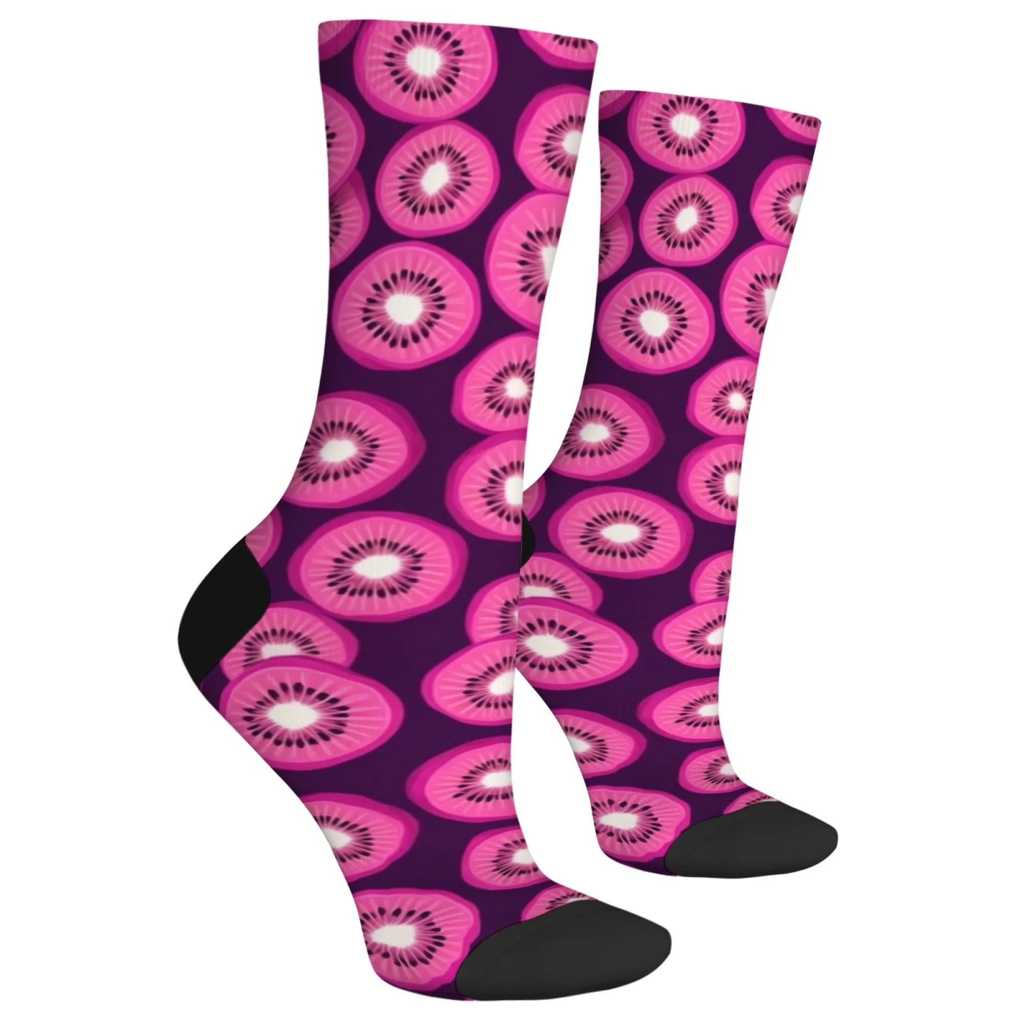 편안한 핑크 키위 과일 양말 패션 슬라이스 디자인 여성용 발목 양말 - 부드럽고 가벼운 통기성 재미있는 캐주얼 양말