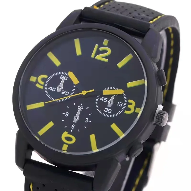 Elegante e casual cinturino in silicone ecologico di alta qualità da uomo quadrante grande orologio al quarzo studente ragazzi digitale minimalista retrò