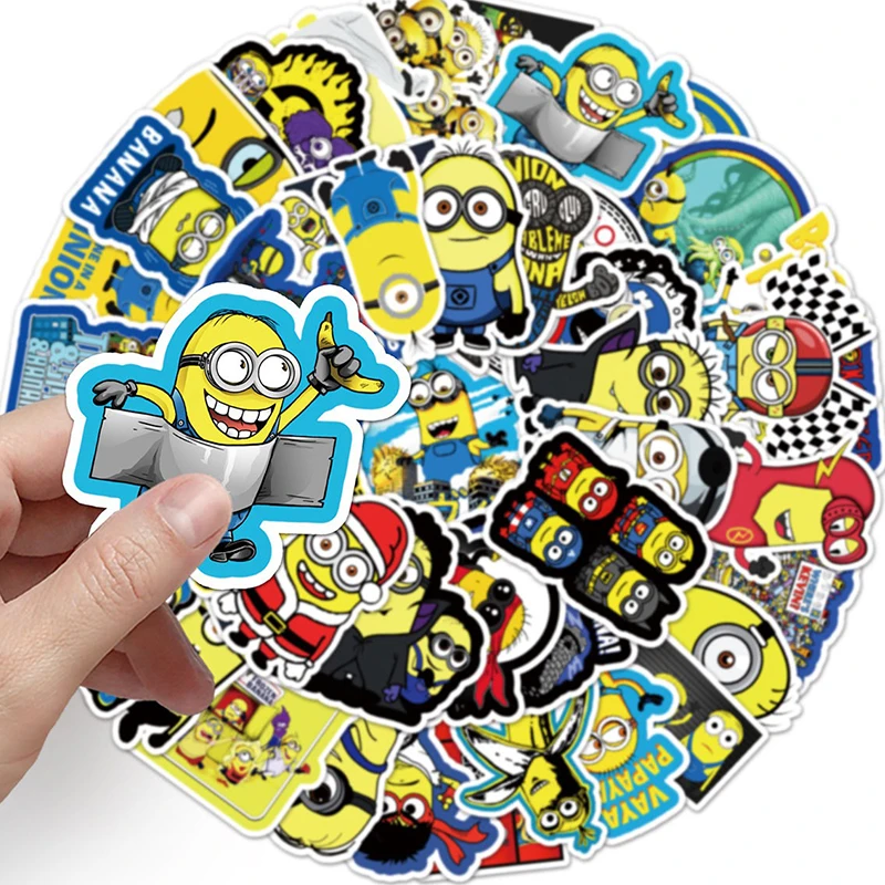 Despicable Me Minions Kawaii Cartoon DIY Stickers 50 Non-repetitive Creative Stickers Kids Love for Children\'s Birthday Gifts