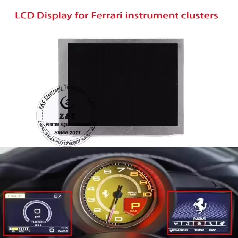 COG-VLITT1654-06 LCD Display Screen 5 Inch for 2016-2020 Ferrari 488 GTB 812 F8 Instrument Speedometer OEM Display