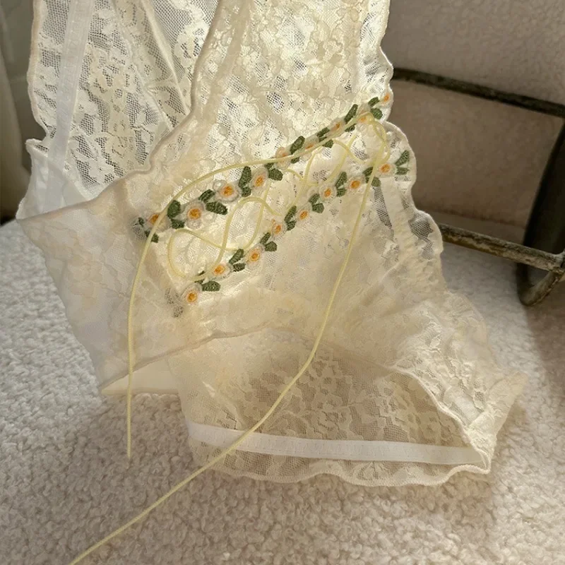 

Ladies' Pastoral Style Lace Panties Cute Lovely Sweety Flowers Lace Underwear Elasticity Breathable Princess Pants Нижнее Белье