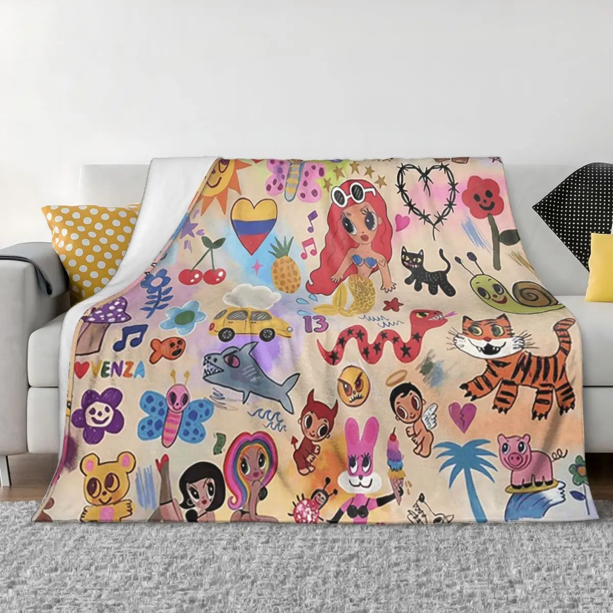 Manana Sera Bonito Colombian Music Singer Karol G Blanket Flannel Throw Blanket Bedding for Living room Picnic Travel Home Sofa