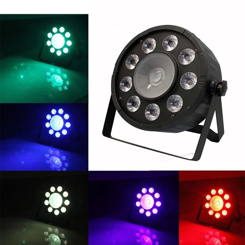 Imagem -06 - Flat Par Efeito Luz Led Controle Dmx512 Luz de Disco de Palco Festa de Casamento dj Par Uplights Show de Clube 2in 9x10w 1x30w