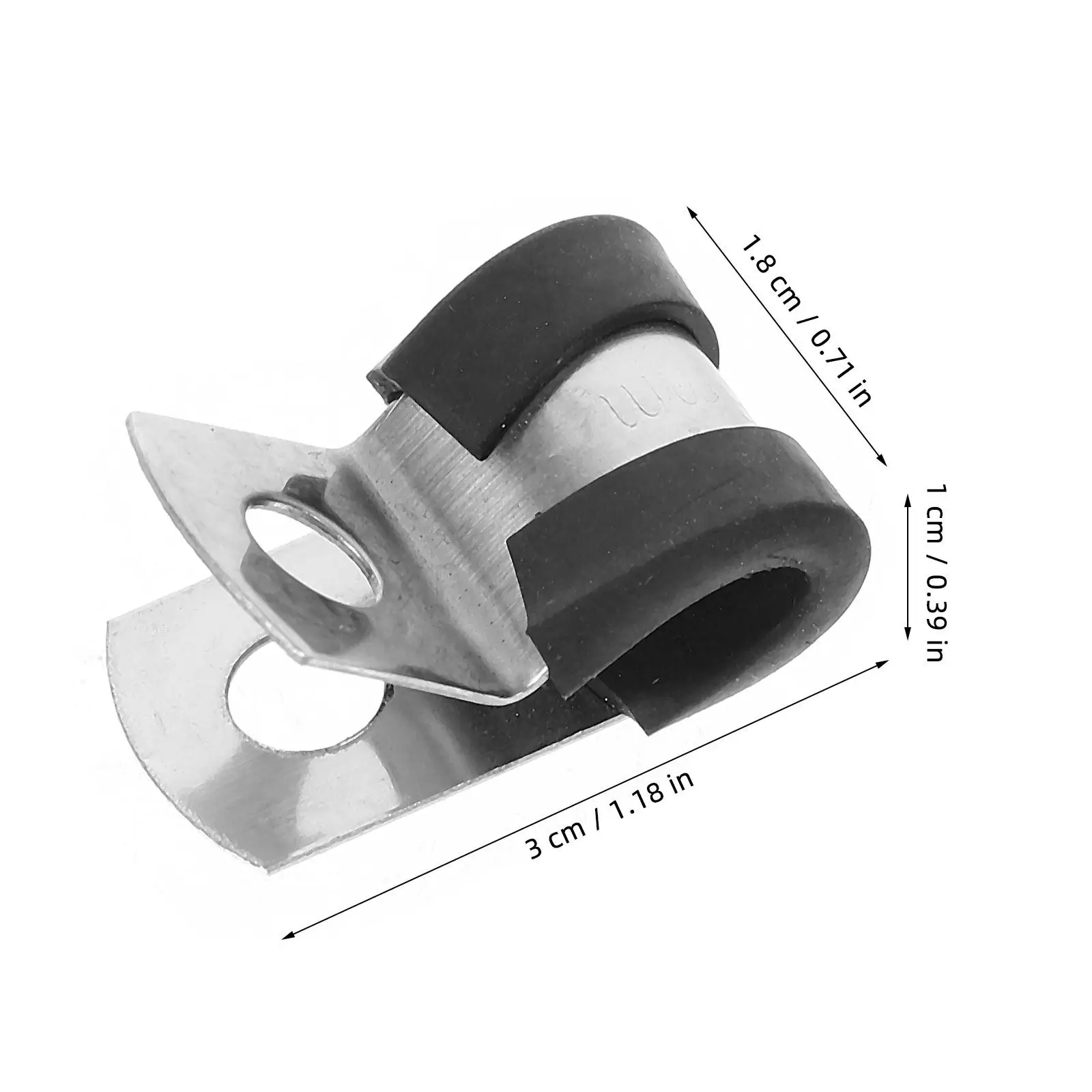 Stainless Steel Cable Clamps with Rubber Lining – 5pcs Heavy-Duty Pipe Hose Wire Fixings, Shock-Absorbing