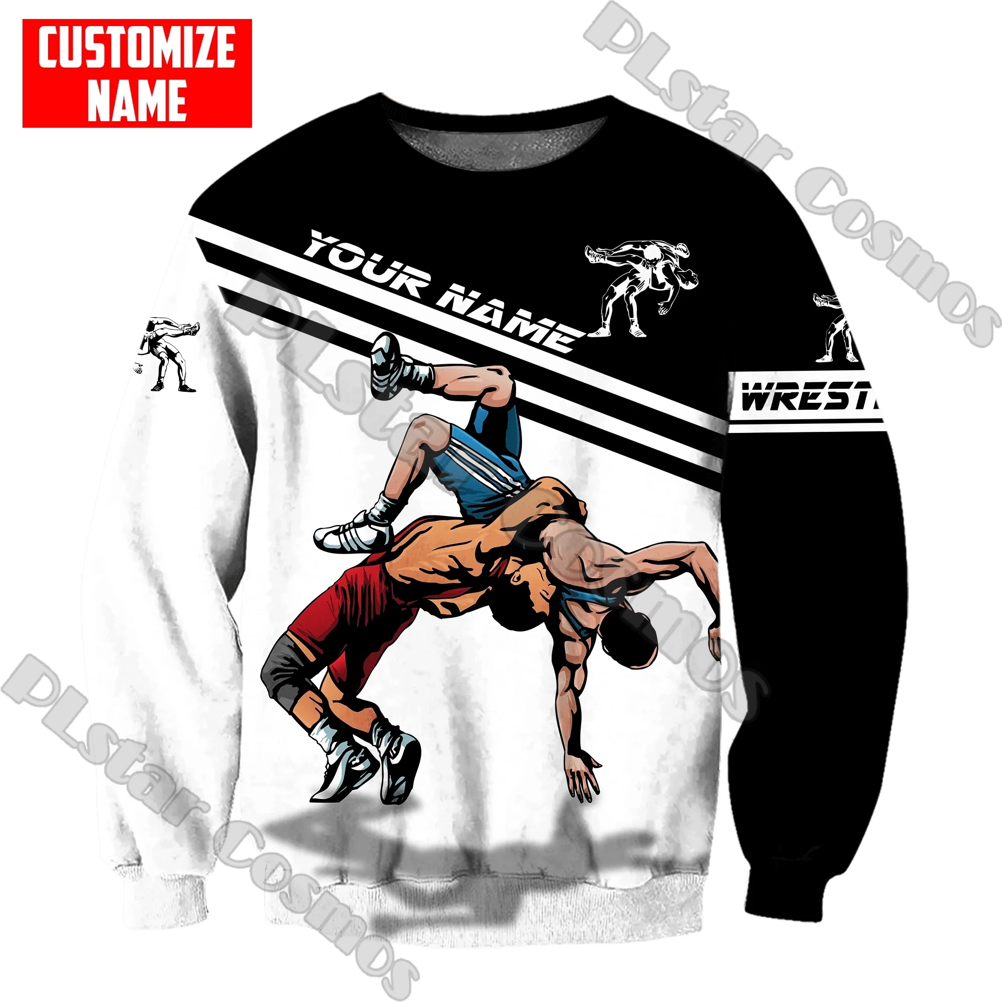 Customized Name Wrestling player 3D Printed Fashion Men's hoodies Unisex Casual zipper pullover Gift For Wrestling Lovers TDD165