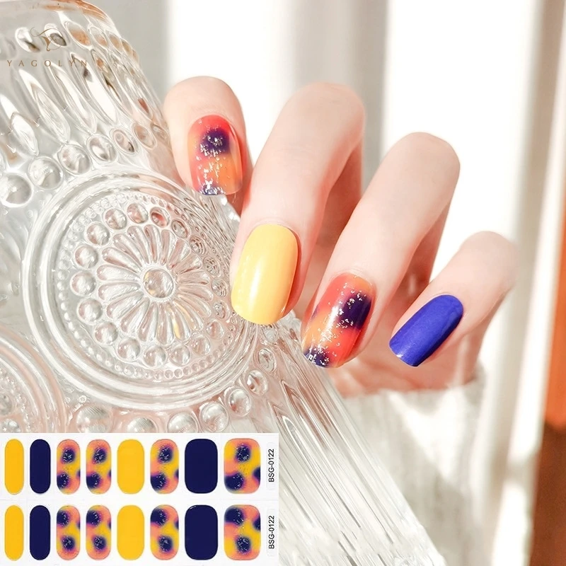 16Tips Gel Nagelstickeruv Semi-Uitharding Vereist Baklampgel 3d Hot Stamping Lichttherapie Nagellak Lijm Nail Art Design