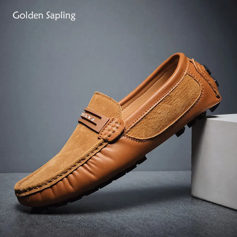 

Golden Sapling Party Loafers Men's Casual Shoes Leisure Business Shoes Men Slip on Office Career Flats Genuine Leather Moccasins