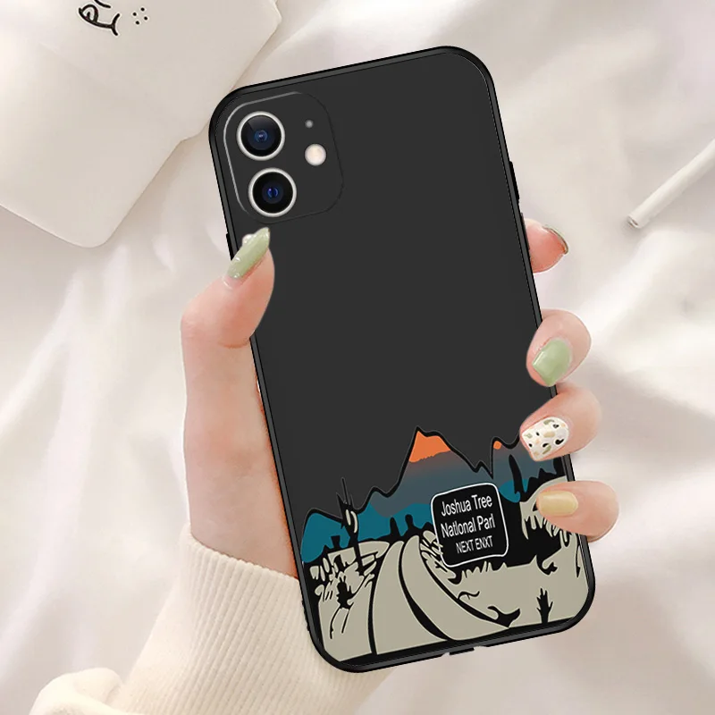 Black Soft Phone Case for Apple iphone 16 15 14 13 12 Mini XS 11 Pro Max XR 7 8 Plus X 16ProMax Snow Mountain Volcano dune Cover