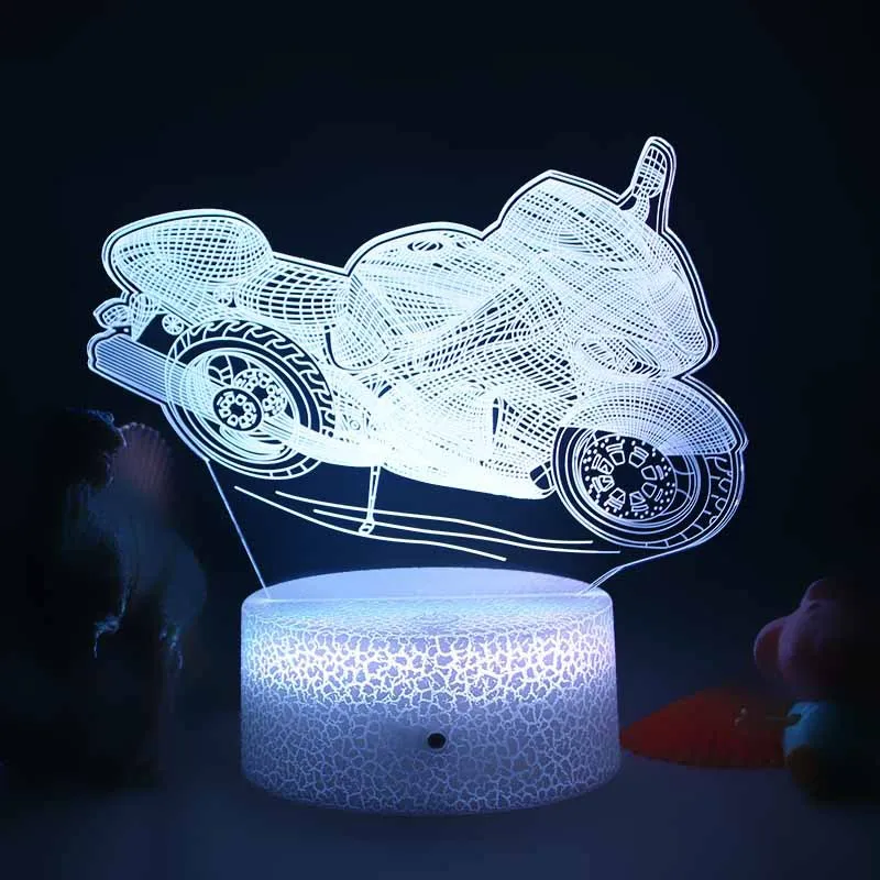 Nighdn Bedside LED Night Light for Bedroom Decoration Color Changing USB Plug Table Lamp Creative Motorcycle Gift Toys for Kids