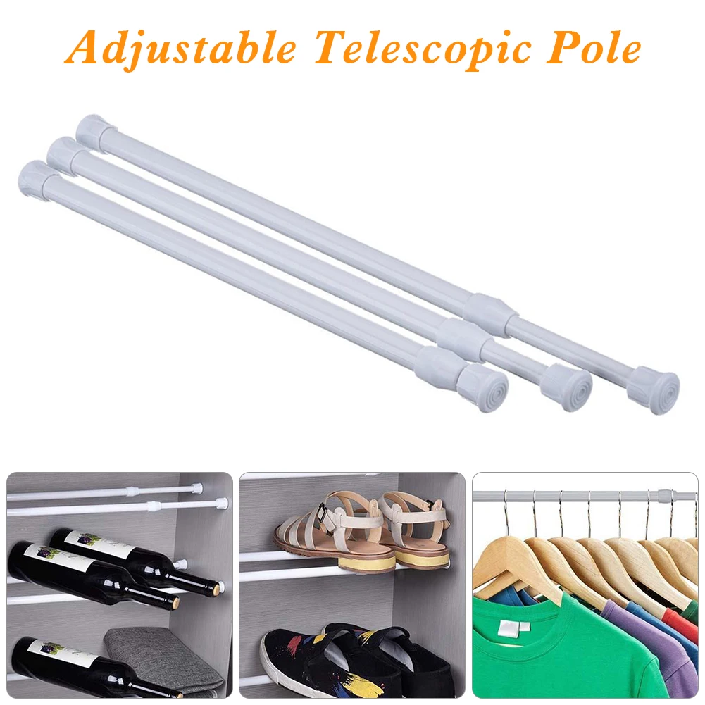 Multi Purpose Spring Loaded Extendable Sticks Telescopic Net Voile Tension Curtain Rail Pole Net Rods Curtain Telescopic Pole