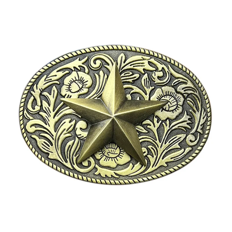 Tang grass flower decoration five-pointed star belt buckle