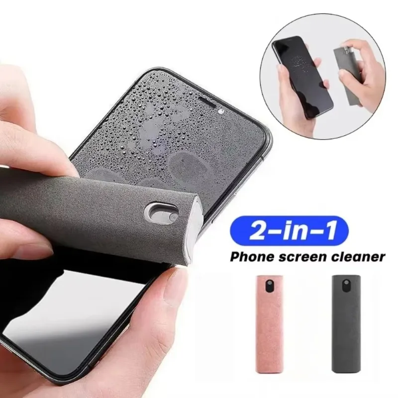 2in1 Microfiber Screen Cleaner Spray Bottle Set Mobile(No liquids) Phone Ipad Computer Cloth Wipe Iphone Cleaning Glasses Wipes