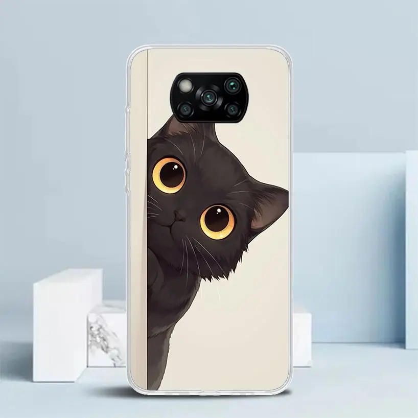 Cat Cute Kitten custodia per telefono Cartoon per Xiaomi Poco X6 X5 X4 X3 Nfc F6 F5 Pro F4 Gt F3 F2 F1 M5S M4 M3 M2 Cover posteriore morbida in TPU