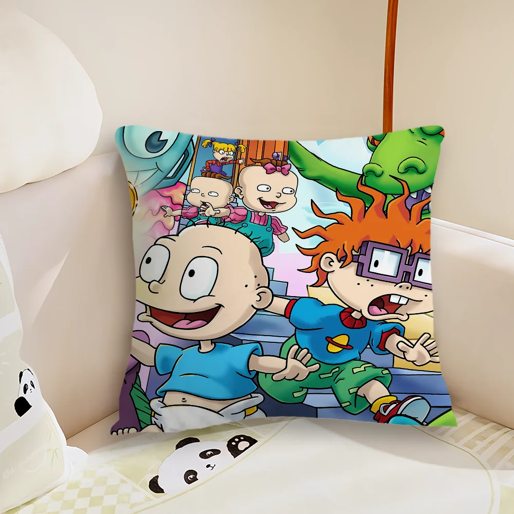 Cartoon R-Rugrats Pillow Case Living Room Sofa Cushion Cover Suitable For Home Bedroom Room Decoration