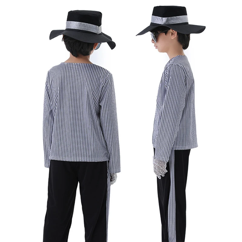 Boys Celebrity Cosplay Costume Set Sequin Jacket Pants With Accessories Kids Carnival Birthday Hip Hop Performance Outfit