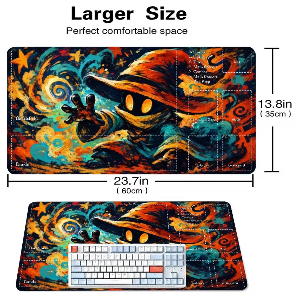 Vintage Swirl Graffiti Wizard Mage Duża Mata do Gry MTG TCG Mata Bojowa Antypoślizgowa Wytrzymała Obszywana Krawędź Commander tapete magic mtg — zdjęcie produktu 4