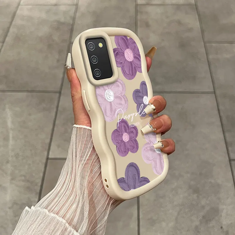 Galaxy F02s Pink and purple flowers Case Made From Flexible Enhancing Anti-Scratch In Fashion For Samsung A F Note 32 10 04 13