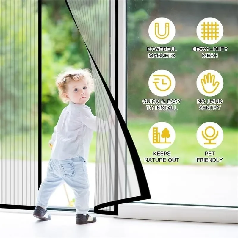 Magnetic Screen Door Curtains Mosquito Screens Fly Screens Automatic Closing Multiple Sizes Easy to Install for Living Room