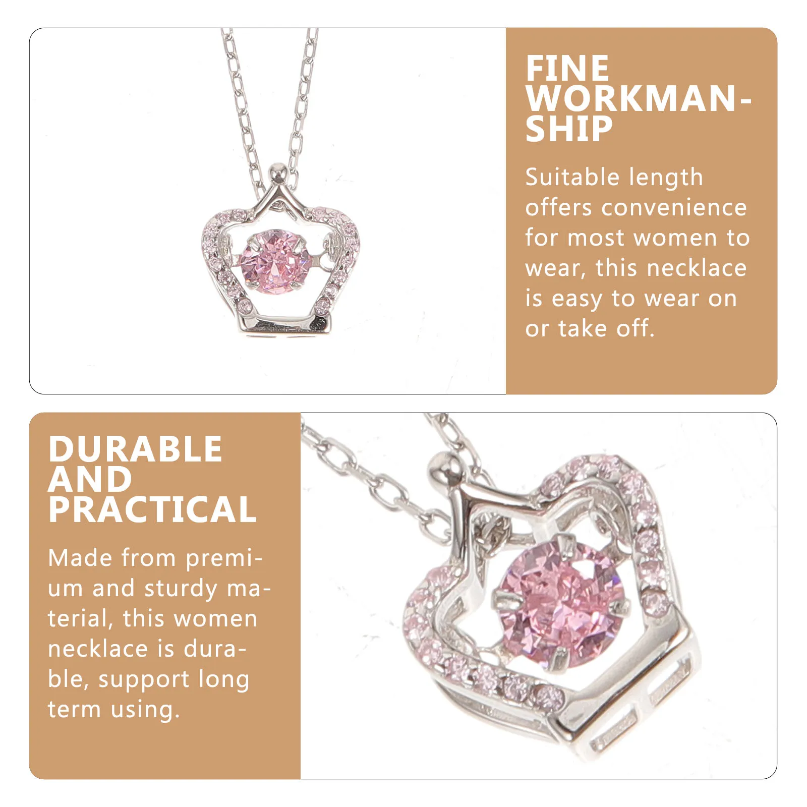 

Zircon Flash Heart Pendant Necklace Chain Women Crown Heart Chain Necklaces For Women Necklace Trendy Jewelry Gift