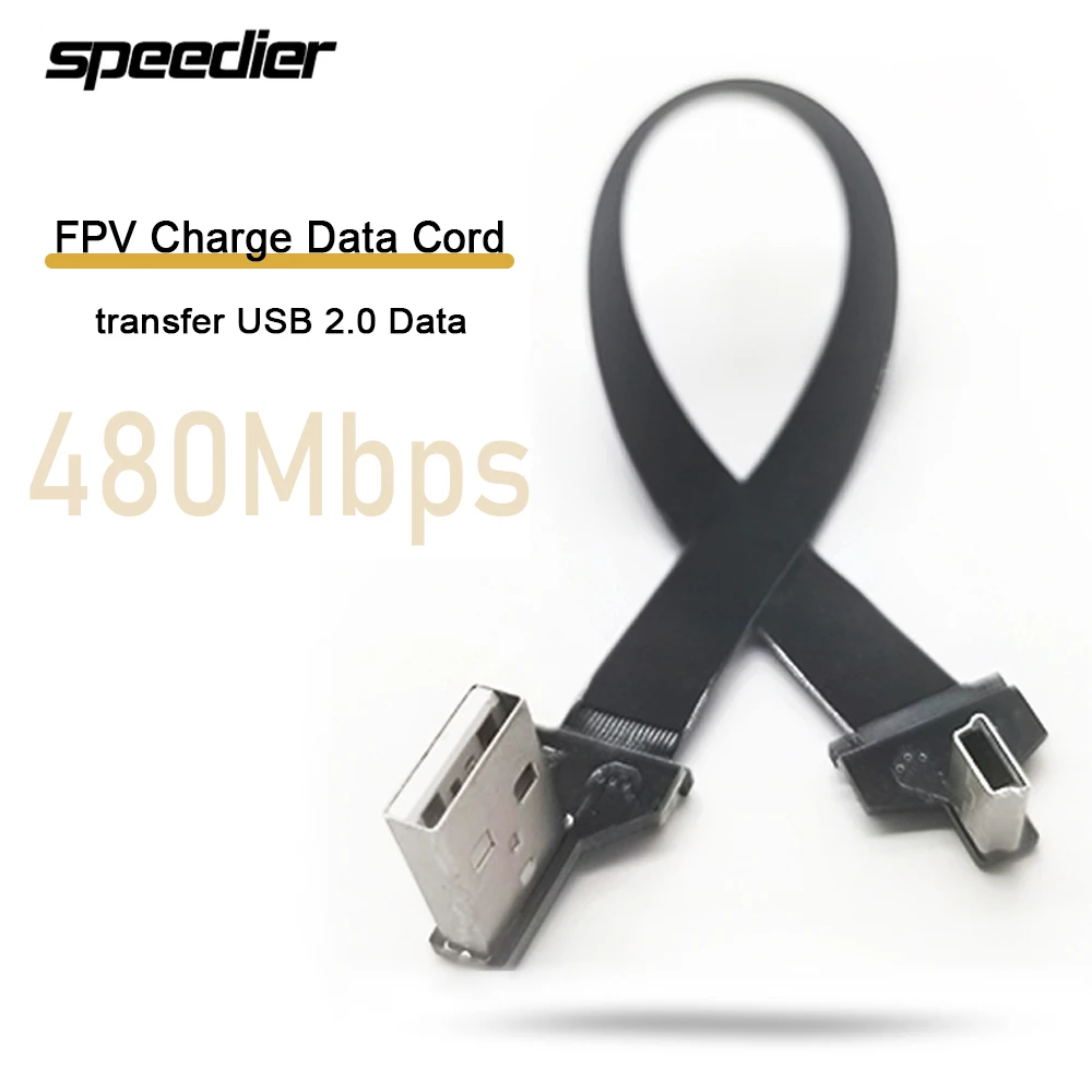 Flat Flexible Ultra Thin Mini USB To Type-A Ribbon Cable 90 Degree Up Down Left Right Angle Slim Soft FPV fpc Charge Data Cord