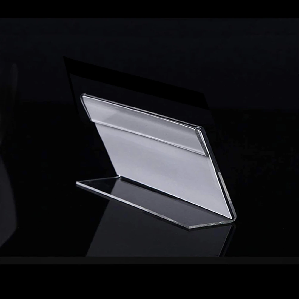 

20pcs Mini Desktop Sign Holder Acrylic Price Tag Rack 7x4cm Greeting Board Display St for Product
