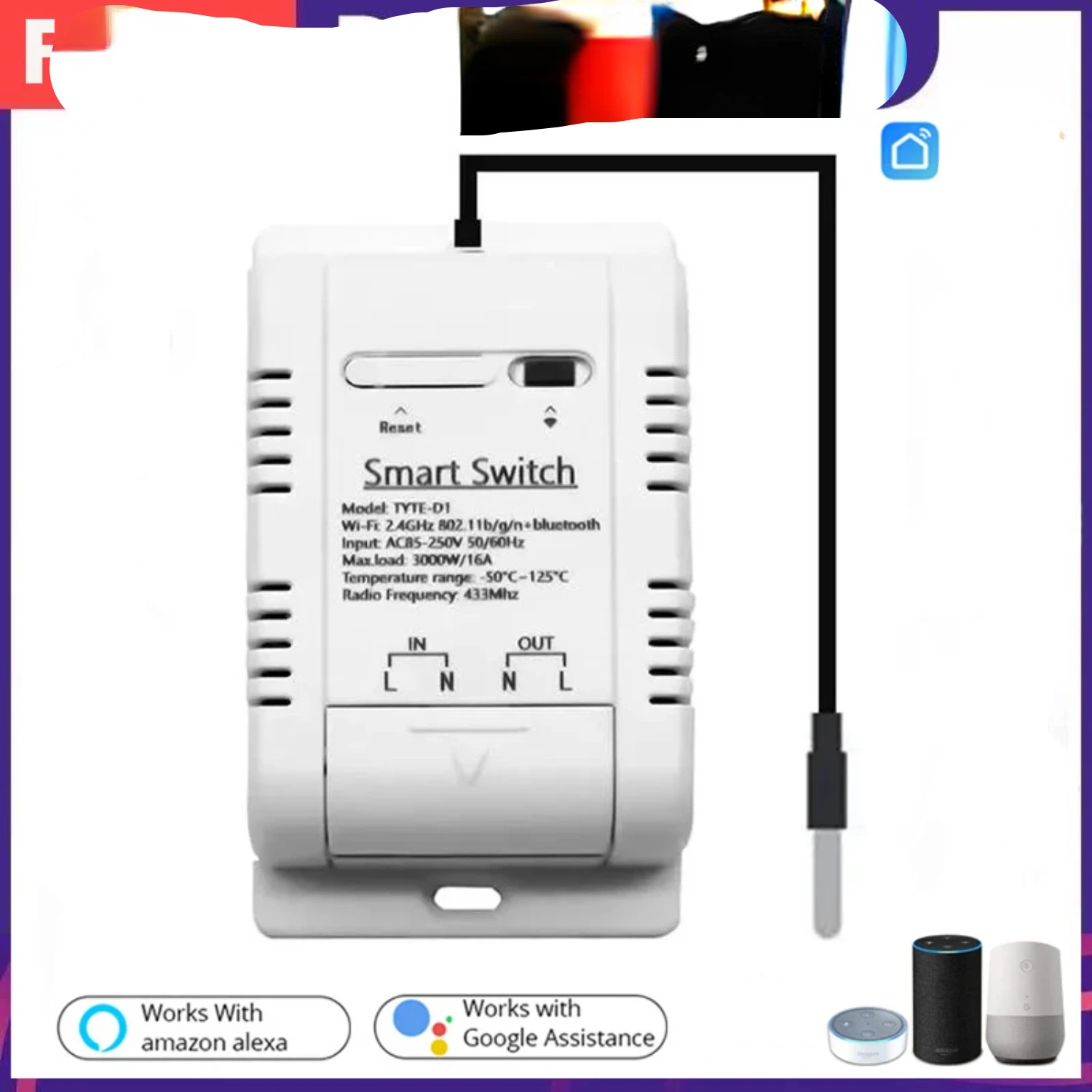 WiFi Smart Temperature Switch 16A 3000W Energy Consumption Monitoring Thermostat Compatible Alexa   Smart Switch