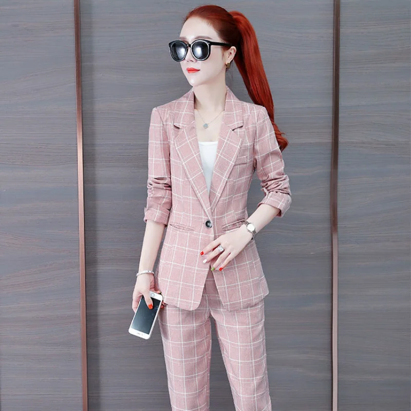 Trouser Suit Top and Outfit Blazer Two Piece Set Pants for Women Cotton Womens 2 Pant Sets Pink Classy Promotion Xxl Clothing D