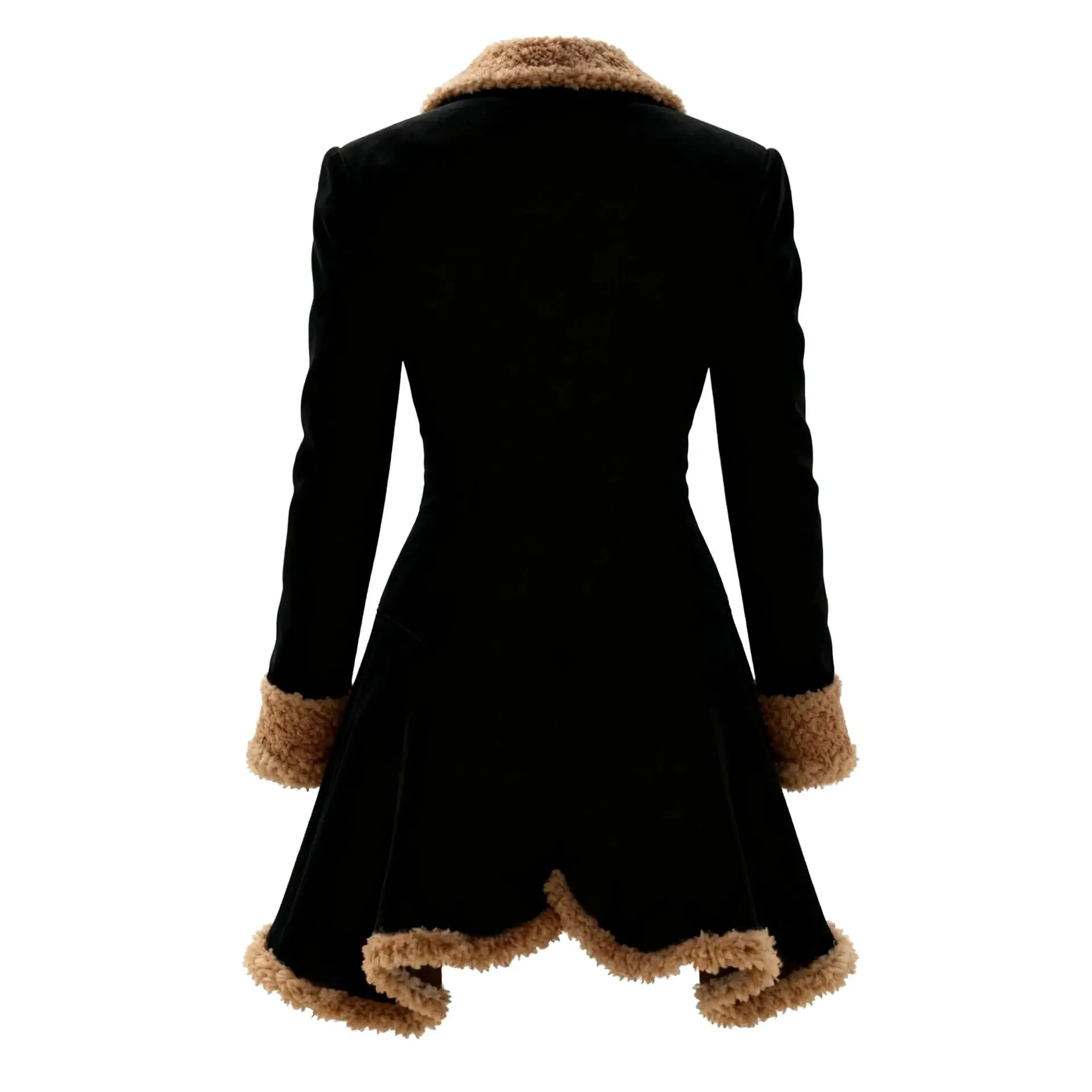 معطف نسائي عتيق بني من قماش الدنيم الغربي للخريف والشتاء معطف دافئ عصري مقاوم للرياح سترة واقية بقصة ضيقة