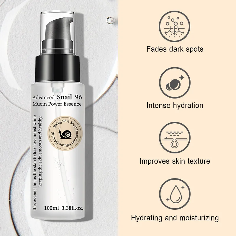 

Snail Essence Stock Solution Replenishes Water, Moisturizes and revitalizes Snail Serum Essence Firm Anti-aging Fade Fine Lines.