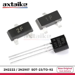 100PCS 2N2222 2N2907 MMBT2222A MMBT2907A MPS2222 MPS2907A 2N2907A 1P 2F SOT-23 TO-92 NPN PNP 600mA 40V SMD DIP Transistor