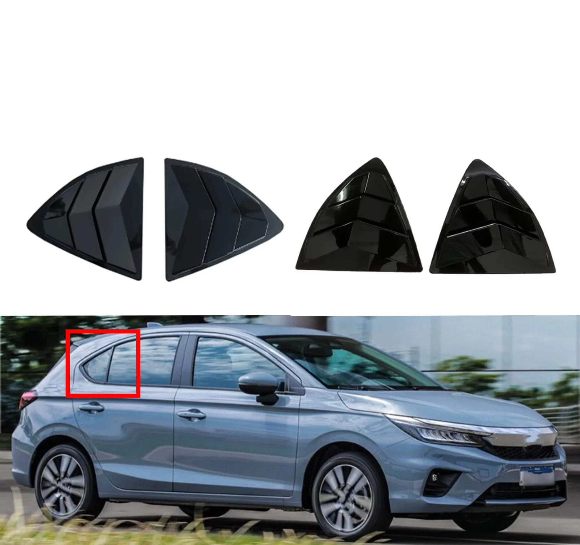 Cubierta de persiana para ventana trasera de coche, compatible con Honda CITY 2020 2021 2022 2023 2024, embellecedor de ventilación lateral, cubierta de parabrisas ABS