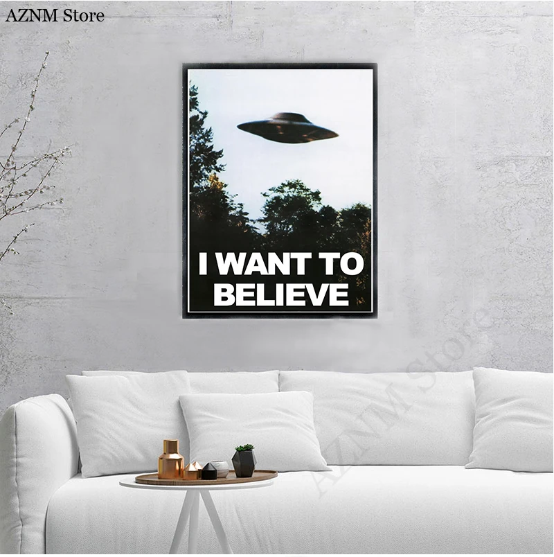 ICH WOLLE GLAUBESENDET - The X Files Art Silk Or Canvas UFO TV Series Druck auf Leinwand, dekoratives Bild, Heimdekoration
