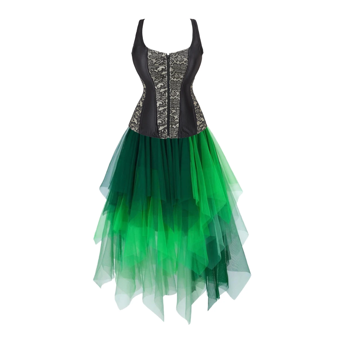 

Corset Dress Costume Lace long skirt Set With zipper Bustier Costume Party Sexy Wildness Ladies Outfit pirate Gothic Halloween