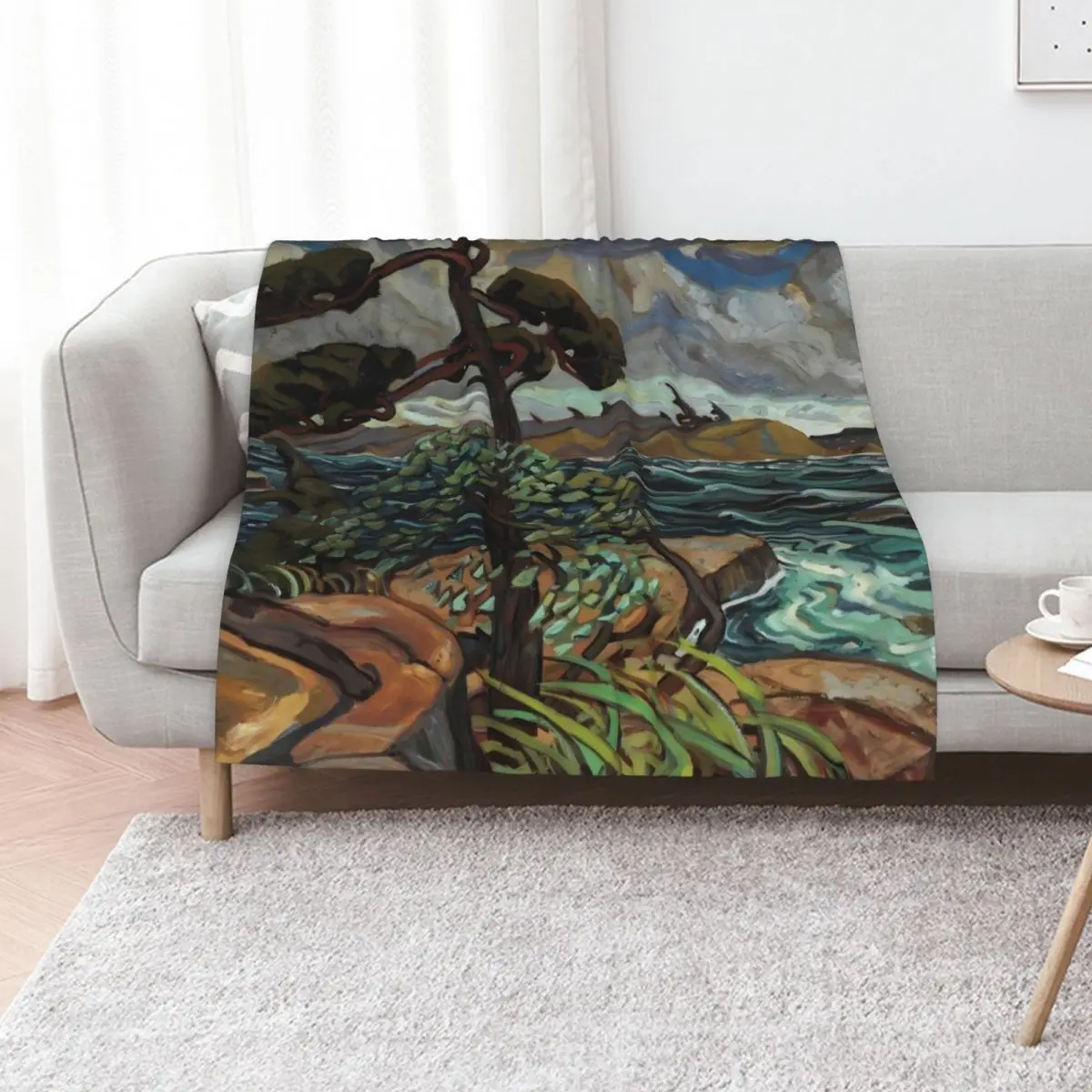 

Arthur Lismer, A September Gale, Georgian Bay Throw Blanket Beautifuls Decoratives Luxury Throw Thin Blankets