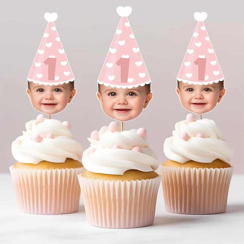 

Personalized Baby Face Cupcake Toppers Customized First Birthday Party Decorations Baby Face Cupcake Toppers