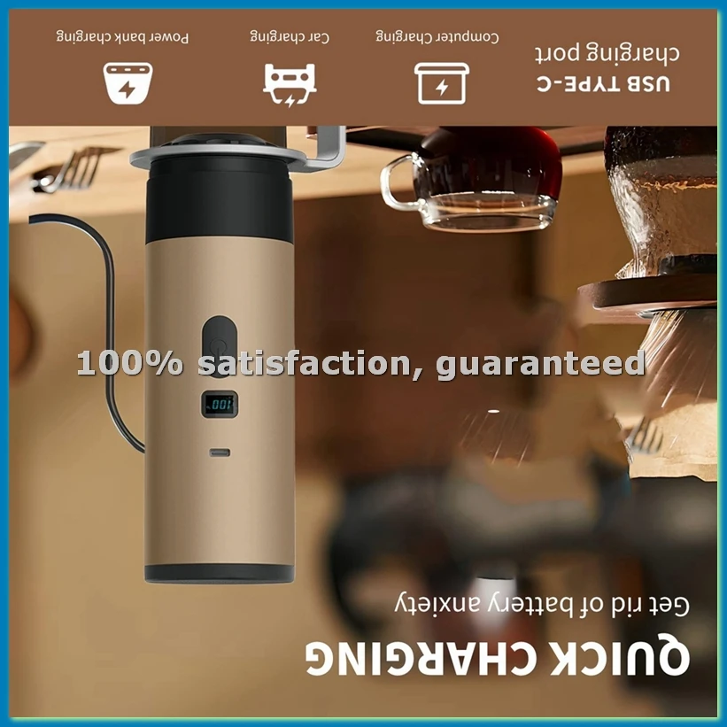 

Портативная кофемашина для улицы, беспроводная портативная эспрессо-машина, компактная портативная домашняя кофемашина - A09G